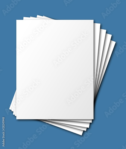 Stacked blank paper, isolated