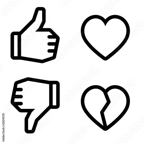 Like and unlike icons