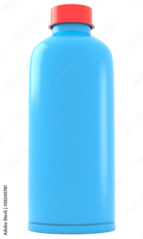 Blue plastic bottle isolated on white background Blue plastic bottle isolated on white background