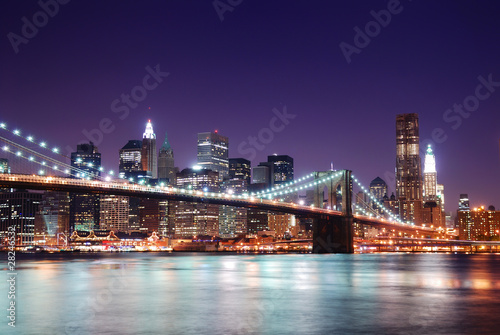 Manhattan skyline and Brooklyn Bridge