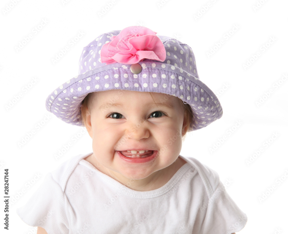 Smiling baby with hat