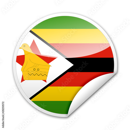 Pegatina bandera Zimbabue con reborde photo