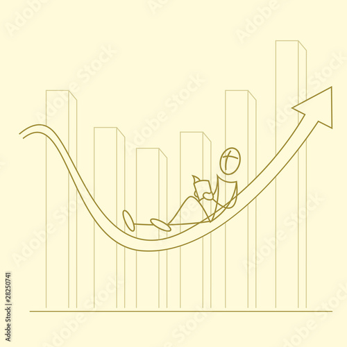 sketchy businessman on graph