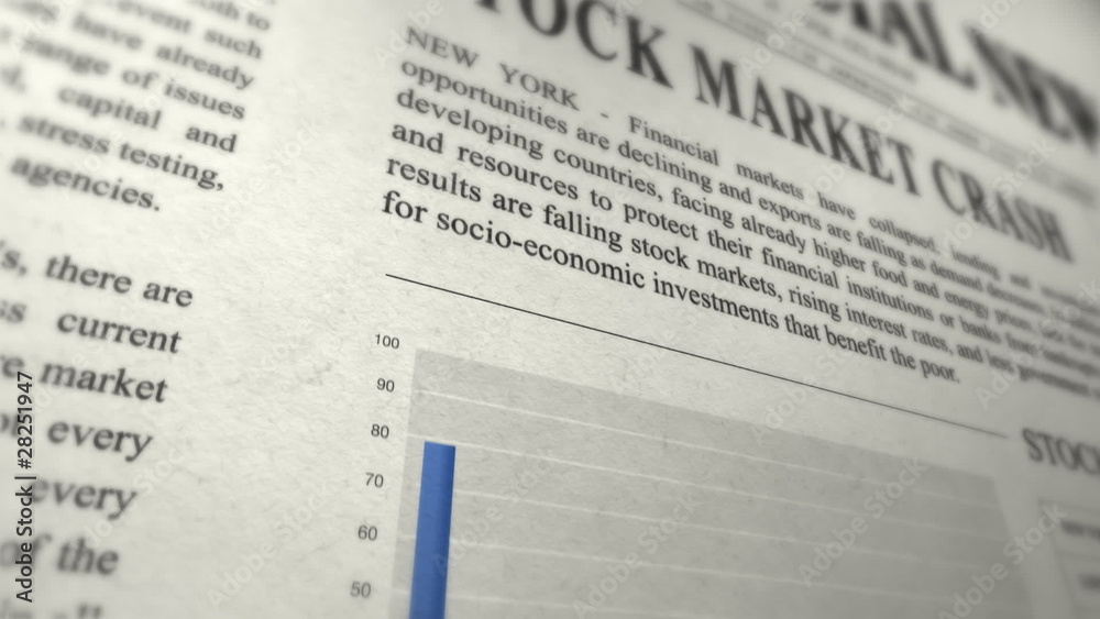 Financial news concept with animated charts Financial news concept with animated charts