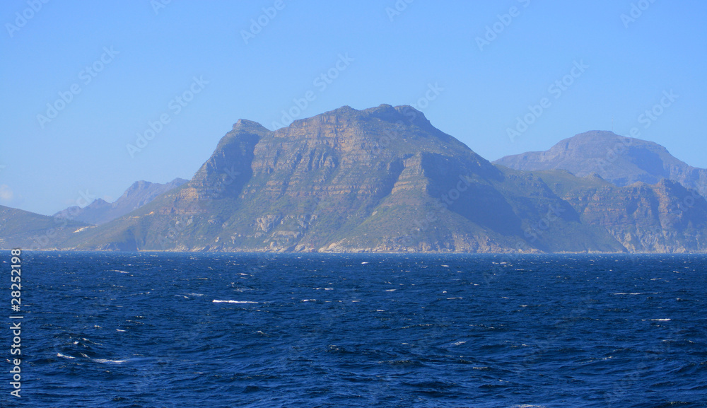 A picture of mountainous coast of South Africa