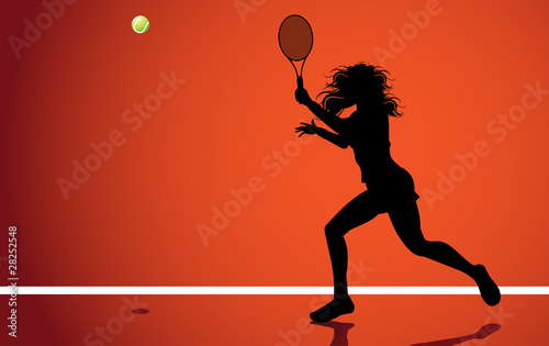 Tennis player silhouette vector