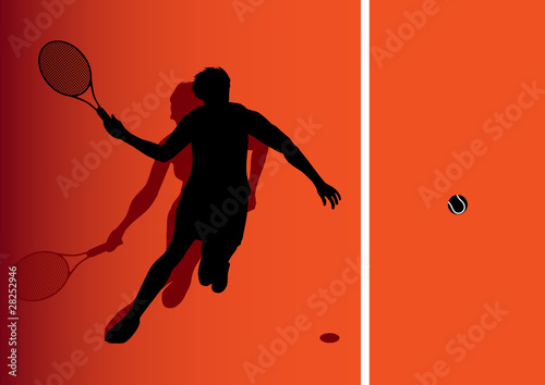 Tennis player silhouette vector © krabata