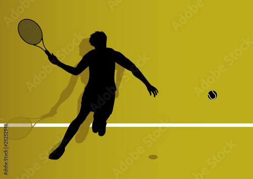 Tennis player silhouette vector