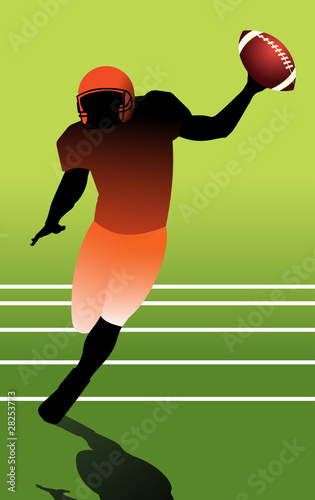 Colorful american football player vector