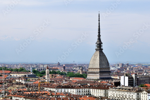 City of Turin skyline panorama seen from the hill