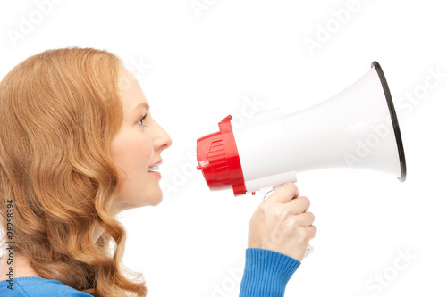 woman with megaphone