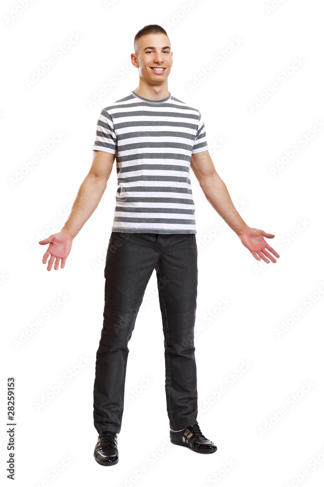 curious young man posing in studio curious young man posing in studio