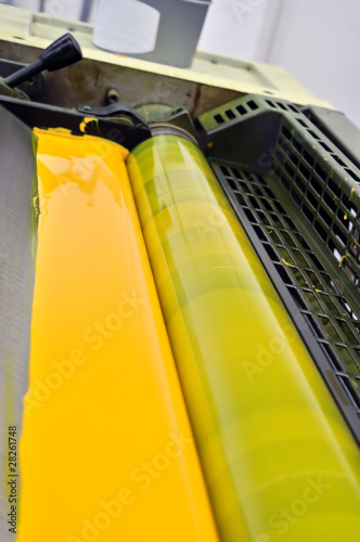printing press yellow paint
