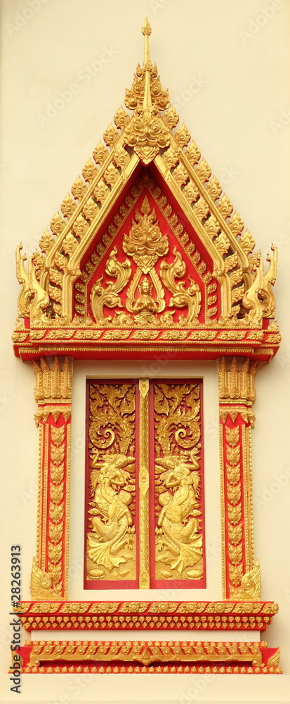 Traditional Thai style church window