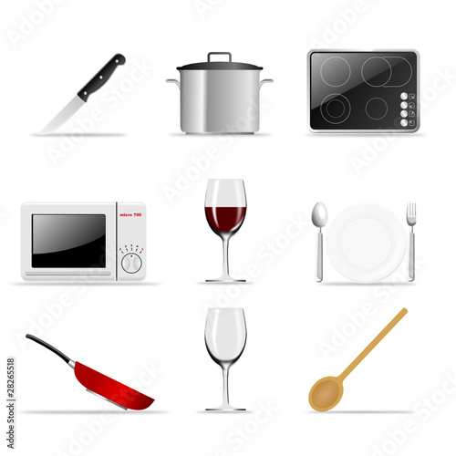 3d Iconset Küche bunt