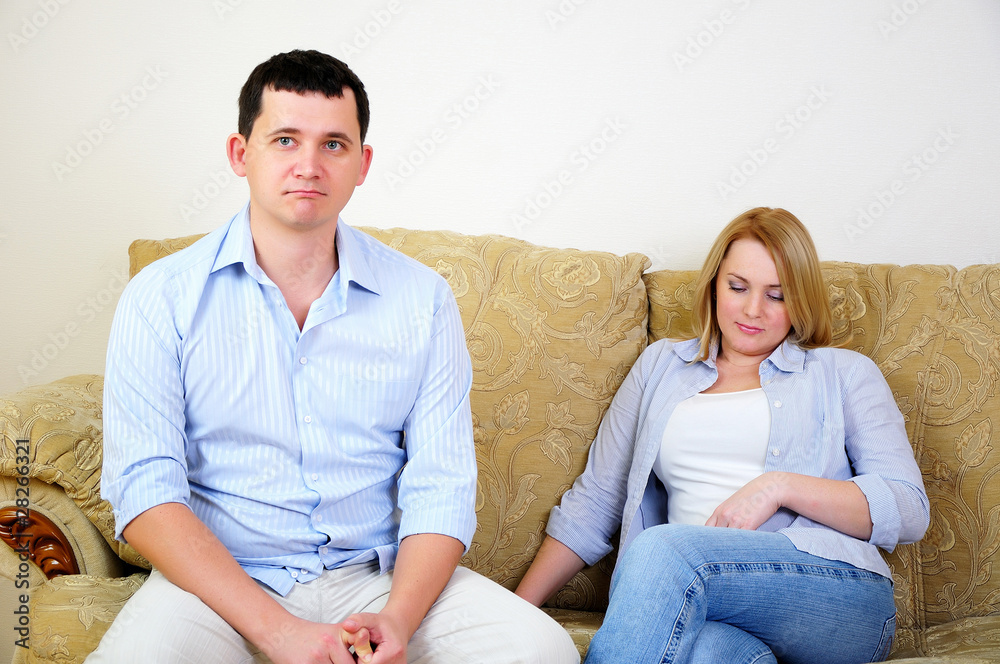 Young married couple at odds Young married couple at odds