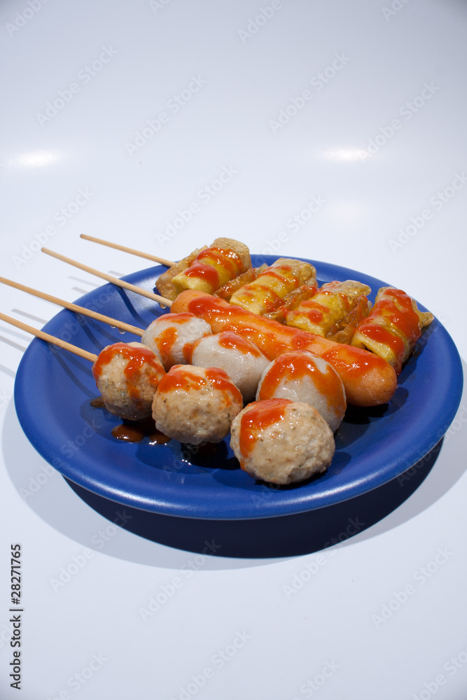 Wet ball grill skewers. Wet ball grill skewers.