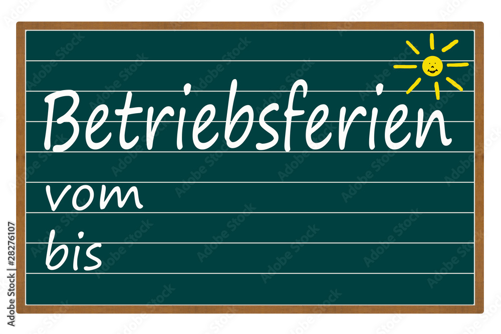 Betriebsferien StockIllustration Adobe Stock