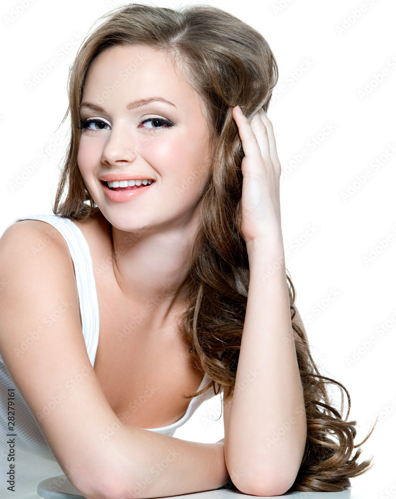 face of teenager girl with clean skin face of teenager girl with clean skin