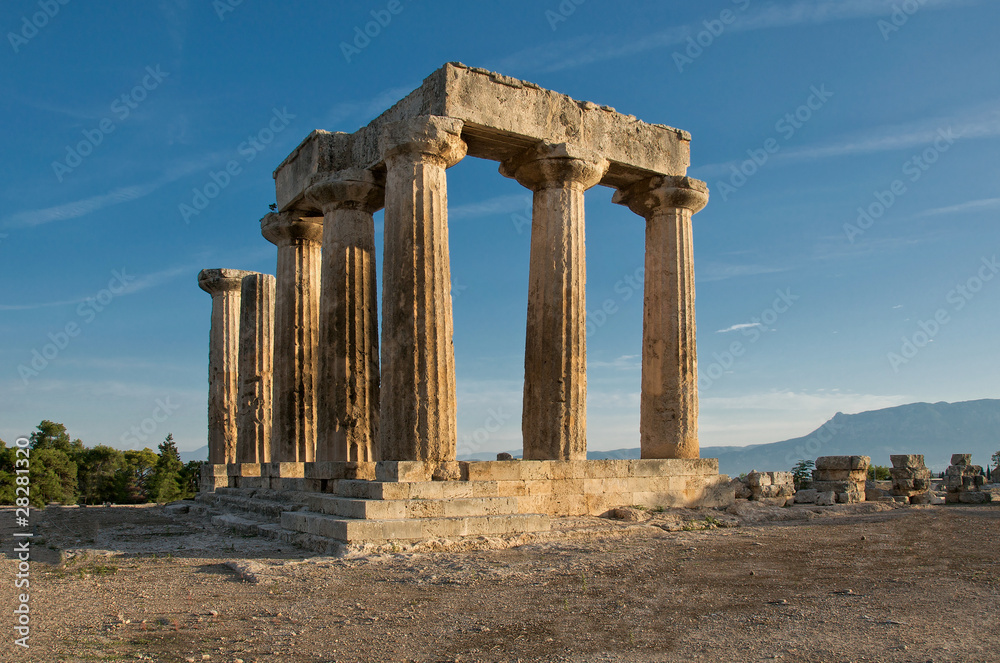Temple of Apollo, Ancient Corinth in early morning