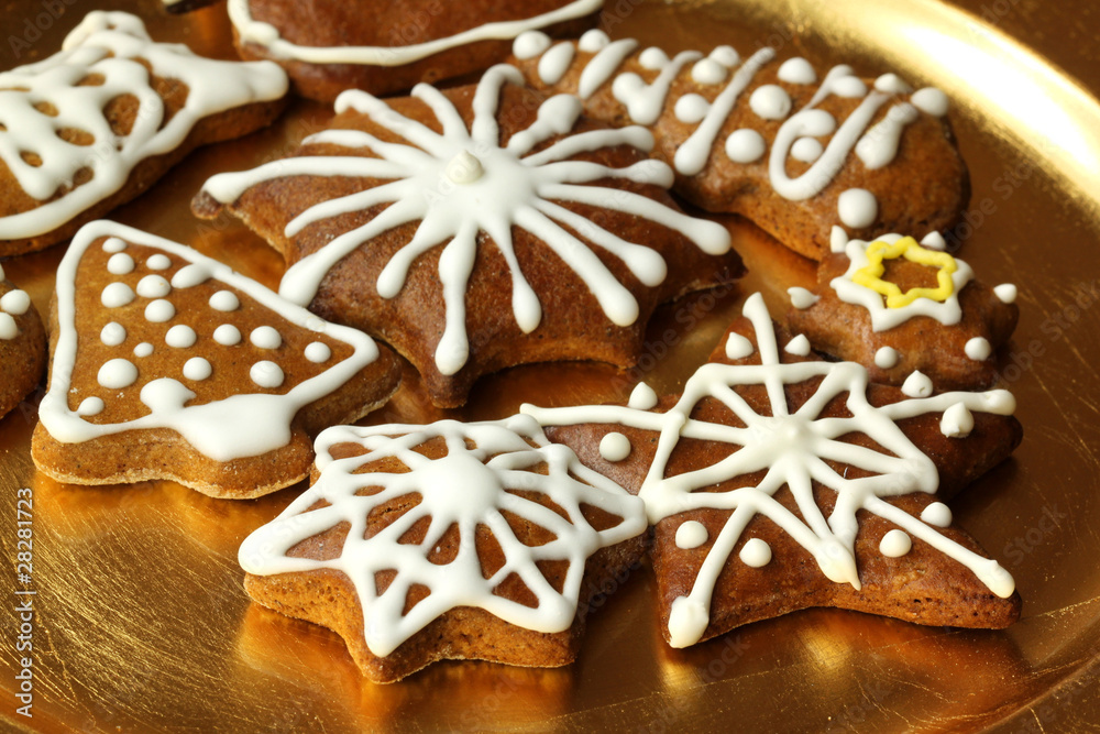 Christmas gingerbread cookies plate