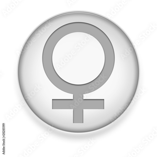 White Button / Icon "Female Symbol"
