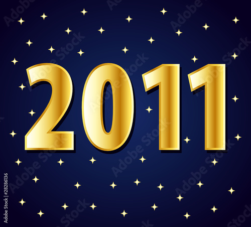 Golden 2011 on a starry night