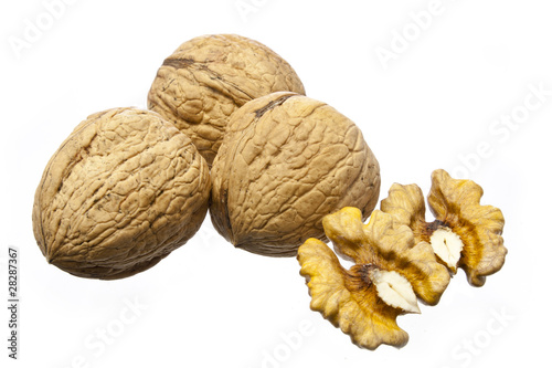 Walnuts isolated on white