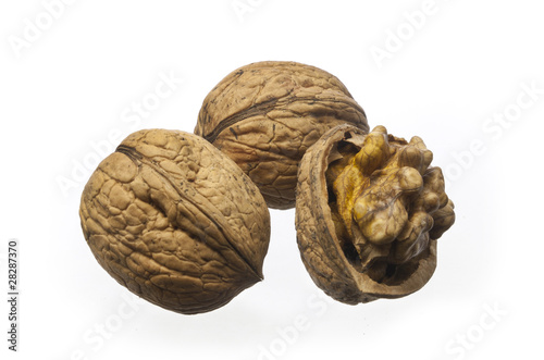 Walnuts isolated on white