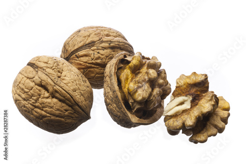 Walnuts isolated on white