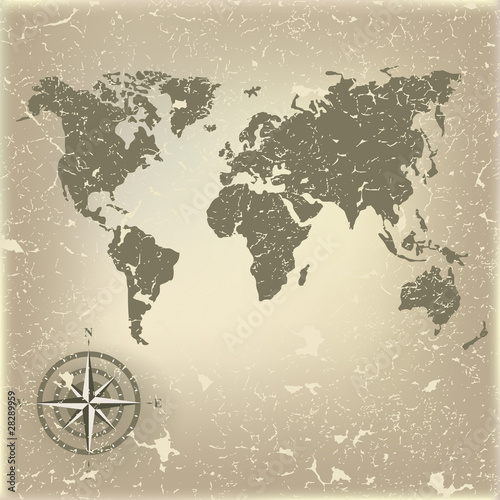 Abstract background with old map
