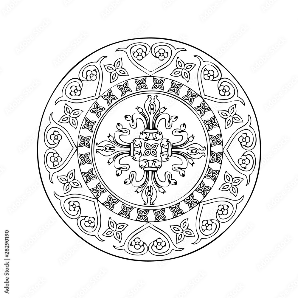 tribal Rund Ornamente Blumen tribal Rund Ornamente Blumen