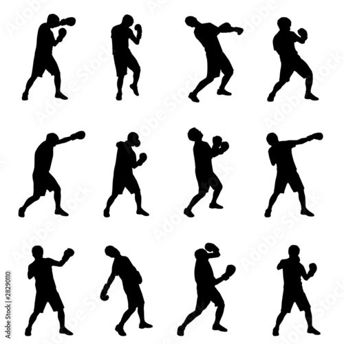 boxing silhouettes