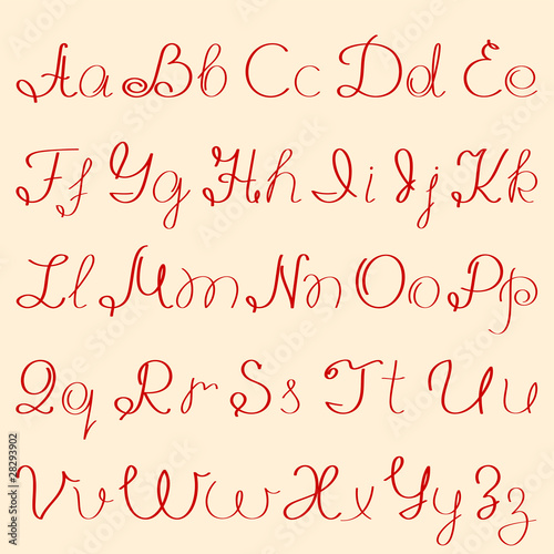 handwritten alphabet
