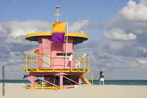 Lifeguard hut, art deco style, Miami Beach, Florida