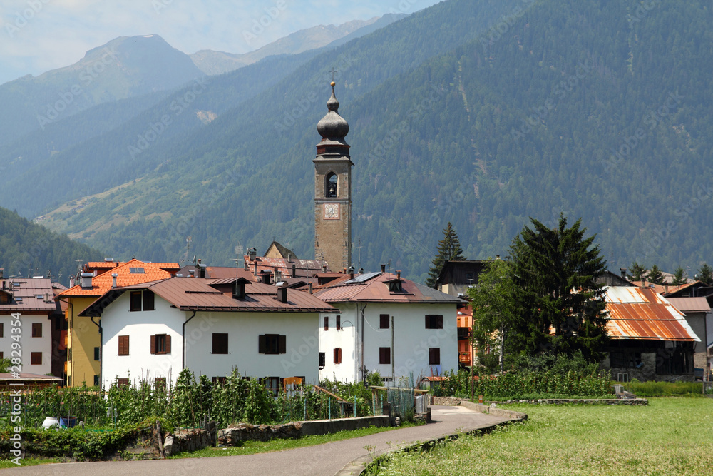 Alpine town in Italy - Pellizzano in Trentino