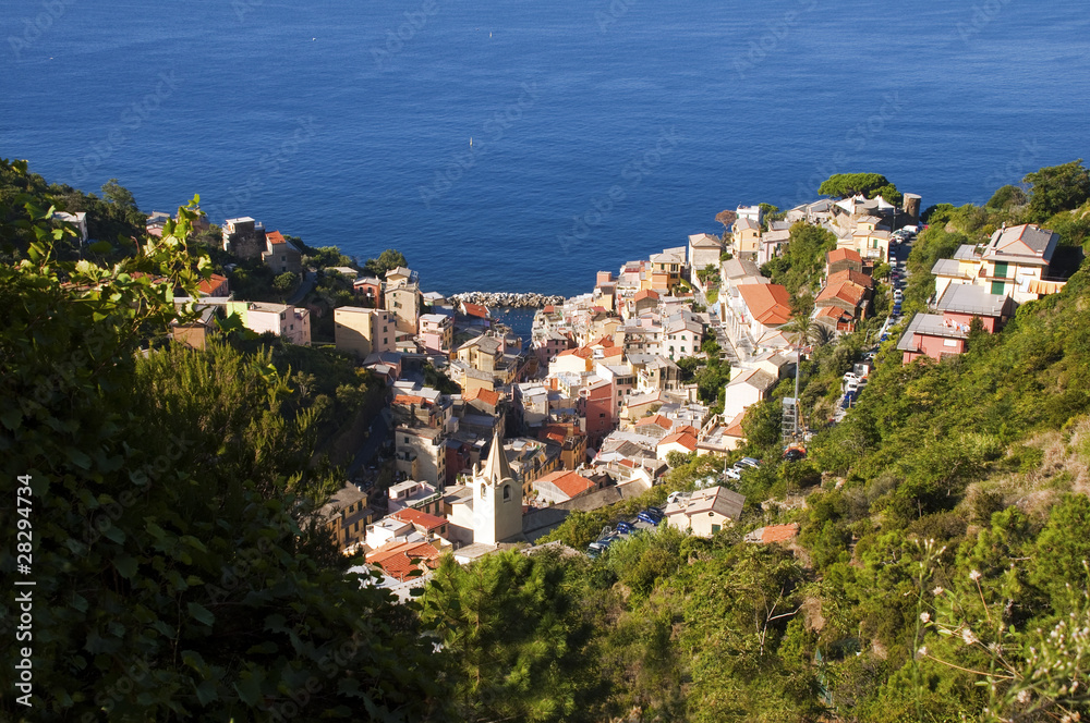Sight from above at Riomaggiore, Cinque terre, Italia Sight from above at Riomaggiore, Cinque terre, Italia