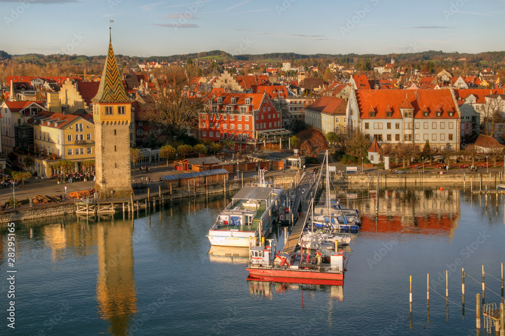 Obraz premium Lindau Harbour on Bodensee, Germany
