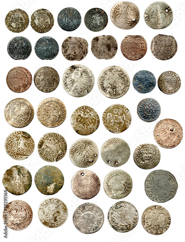 Medieval european coins of XVI c. Poland Lithuania