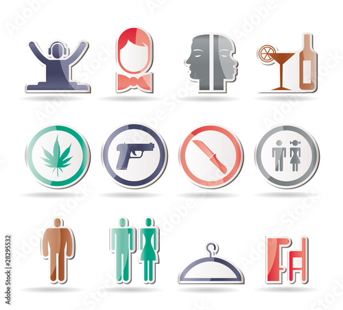 bar and night club icons - vector icon set
