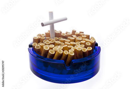 Quit smoking - Ashtray isolated over white