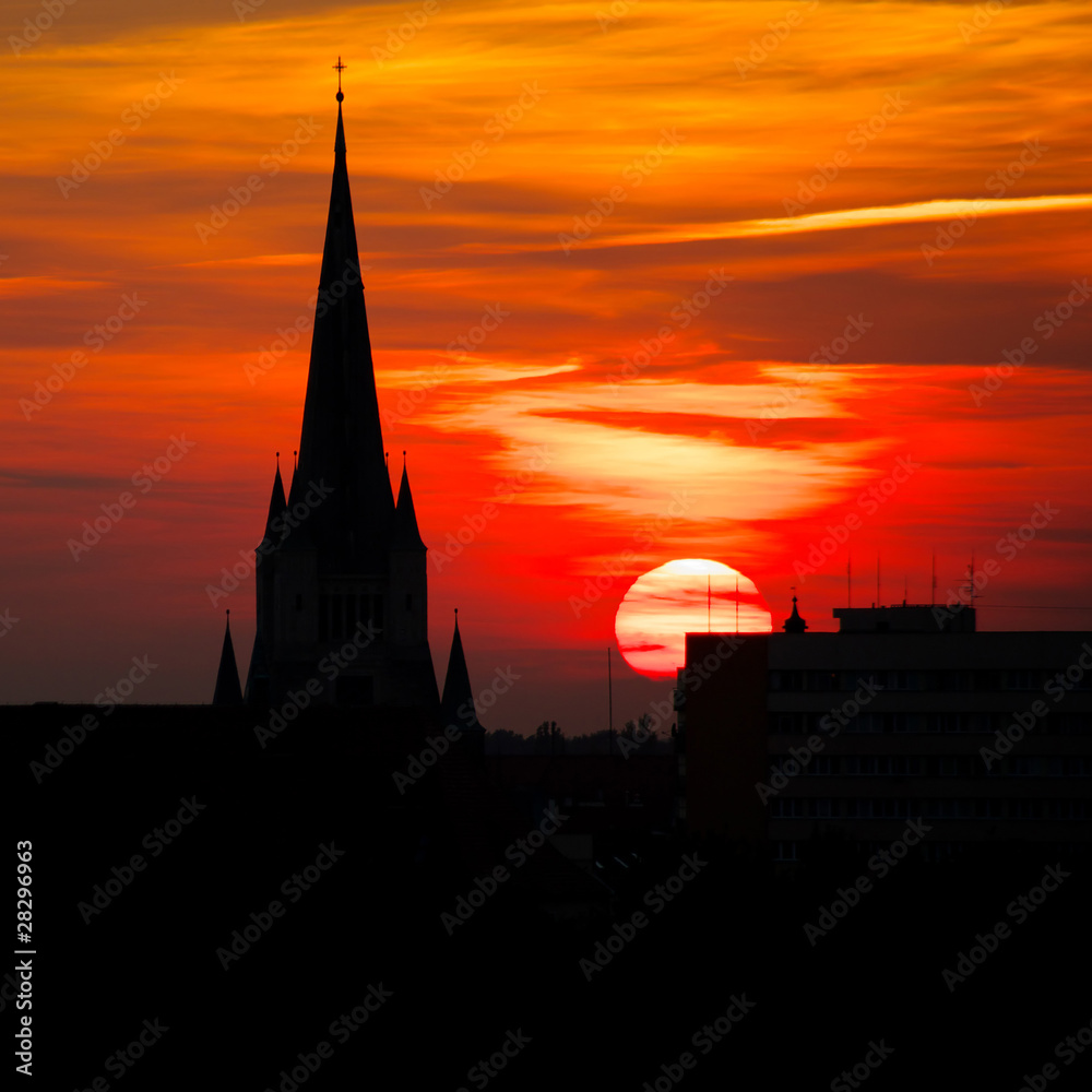 Obraz premium Sunshine church contour