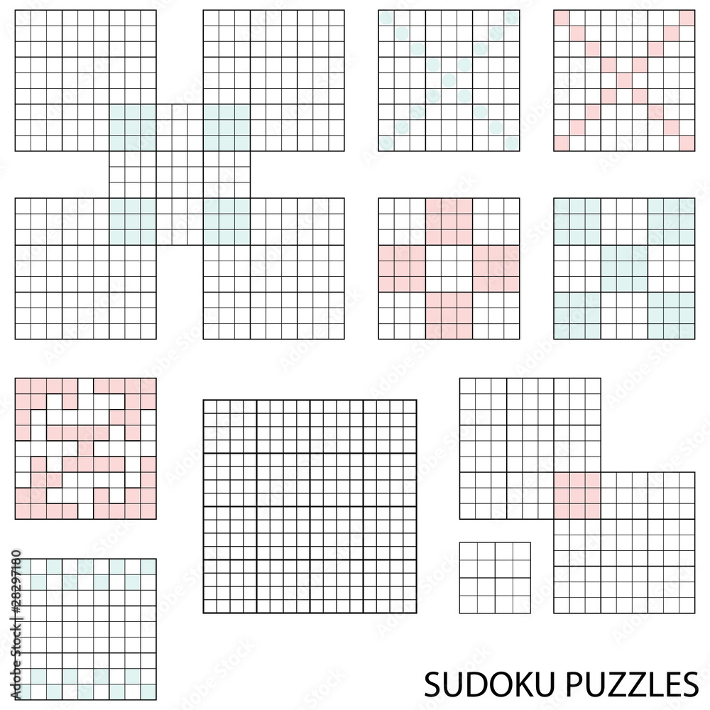 collection of various blank sudoku templates stock vector adobe stock