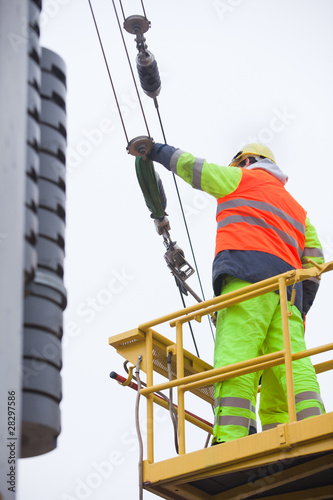 fixing the power pole