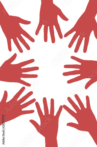 Hands volunteering or voting