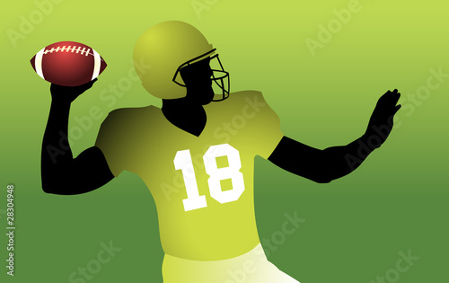 Colorful american football player vector