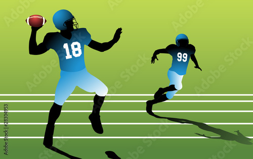 Colorful american football player vector