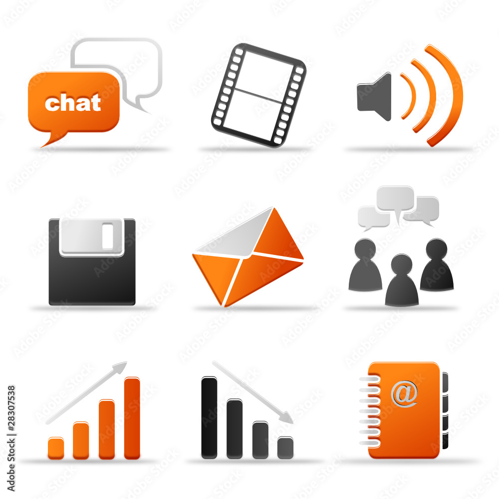 Iconset Kommunikation orange