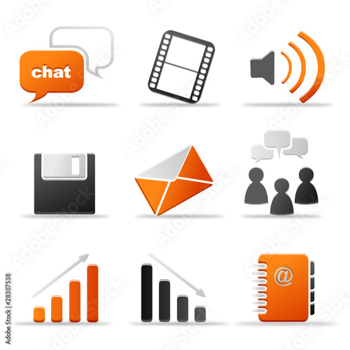 Iconset Kommunikation orange