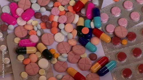 Pills and Drugs falling dawn
